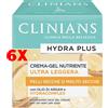 Clinians 6 X Clinians Hydra Plus Crema Gel Nutriente Ultra-leggera Olio Di Argan Pelli S