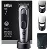 Braun Tagliacapelli Ricaricabile 17 Lunghezze 3-3.5 mm Nero/Argento HC7590 Braun