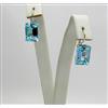ORECCHINI E CIONDOLO ORO BIANCO 18 KT RETTANGOLI TOPAZIO AZZURRO OBFR 010