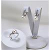 ORECCHINI E ANELLO ORO BIANCO 18 KT PERLE AKOYA 9 mm E ZIRCONI OBFR 05