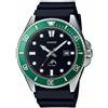 Casio Orologio subacqueo uomo Casio MDV-106B-1A3 Duro lunetta verde quadrante nero ...
