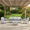BICA Salotto da Giardino Divano 3 Posti 2 Poltrone Tavolino Bianco Venezia III BICA