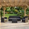 BICA Salotto da Giardino Divano 3 Posti 2 Poltrone Tavolino Taupe Nebraska III BICA