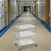 Carrello da laboratorio mobile con 4 ruote frenanti, ripiano portaoggetti