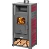 K-Line Stufa a Legna in Acciaio 9,4 kW Volume 120 m3 Maiolica Bordeaux Kabul K-Line
