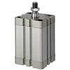 RIEGLER 15.DMA.12025 Serie ACE - Cilindro compatto a doppia azione con magnete, pistone da 12 mm, corsa da 25 mm, attacco M5, M5 x 0,8 aste del pistone