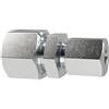 RIEGLER Raccordo dritto riduttore, tubo esterno Ø manicotti 8/6 mm, PN max. 315 bar, SW1 14, SW2 17, SW3 14, acciaio zincato.