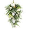 Swag Floreale in Giacinto di Rosa Bianca Artificiale, Lunghezza 50 Cm, per