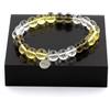 Gioielli Pietre E Minerali. Bracciale Perle Di Quarzo + Citrino + Quarzo Fumè 8 Mm. Fabri