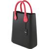 O BAG Chic Borsa Donna OS Nera Con Doppi Manici Borsa Mini Quadrata Con Logo