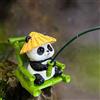 Statua da pesca del panda, da collezione, per acquario, accessori scenici,