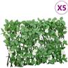vidaXL Traliccio Edera Artificiale Espandibile Verde 5pz 180x30 cm
