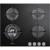 De'Longhi NSL 460 N piano cottura Nero Da incasso 60 cm Gas 4 Fornello(i)