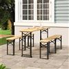 vidaXL Tavolo Pieghevole Birreria 170x50x75/105cm Legno Massello Abete