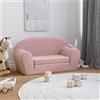 vidaXL Divano Letto per Bambini a 2 Posti Rosa in Morbido Peluche