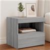 vidaXL Comodino con Luci LED Grigio Sonoma 50x40x45 cm