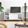 vidaXL Mobile Porta TV Bianco Lucido 100x35x55 cm in Legno Multistrato