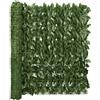 vidaXL Paravento da Balcone con Foglie Verde Scuro 400x100 cm