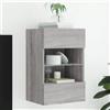 vidaXL Mobile TV a Parete con Luci LED Grigio Sonoma 40x30x60,5 cm