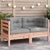 vidaXL Divano Angolare da Giardino con Cuscini Legno Massello Douglas