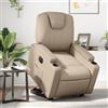vidaXL Poltrona Alzapersona Reclinante Elettrica Cappuccino Similpelle