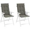 vidaXL Cuscini Sedia Schiena Alta 2 Grigio Mélange 120x50x4 Tessuto