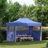 vidaXL Gazebo Professionale Pieghevole con 3 Pareti 3x4m Acciaio Blu