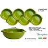 ITALIANA SET 6 TEGAMINO TEGAMINI DM.15 H5 TERRACOTTA VERDE GNOCCHI FAGIOLATA ZUPPE 52026