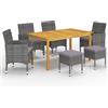 vidaXL Set Mobili da Pranzo per Giardino 7 pz Grigio