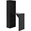 vidaXL Tavolo da Bar con Mobiletto Nero 115x59x200 cm