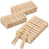 Wintem - Mollette in Legno per Bucato Naturale Resistenti e Delicate, Set 100 Pezzi Multiuso per Stendere Panni in Casa e Esterno con Presa Sicura e Acciaio Inox