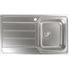 CATA CDP-1 EI Lavello 50x86 cm Cubetto Quadrato con Scolapiatti Spessore 0,08 cm e Profondità 18 cm Materiale Acciaio Inossidabile Installazione su Mobili da 45 cm