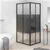 vidaXL Box Doccia a Righe ESG 90x70x180 cm Nero