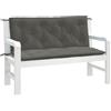 vidaXL Cuscini Panca Giardino 2pz Grigio Scuro Mélange 120x50x7 cm