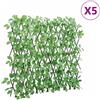 vidaXL Traliccio Edera Artificiale Espandibile 5 pz Verde 180x65 cm