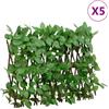 vidaXL Traliccio Edera Artificiale Espandibile 5 pz Verde 180x30 cm