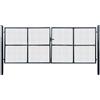 vidaXL Cancello per Giardino in Acciaio Zincato 400x150 cm Grigio