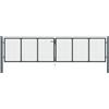 vidaXL Cancello per Giardino in Acciaio Zincato 400x150 cm Grigio