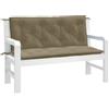 vidaXL Cuscini Panca Giardino 2pz Tortora Mélange 120x50x7 cm Tessuto