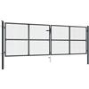 vidaXL Cancello per Giardino in Acciaio Zincato Grigio 400x175 cm