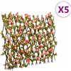 vidaXL Traliccio Edera Artificiale Espandibile 5pz Rosa Scuro 180x60cm