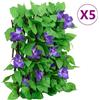 vidaXL Traliccio Edera Artificiale Espandibile 5 pz Verde 180x20 cm