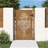 vidaXL Cancello da Giardino 105x130 cm in Acciaio Corten Design Albero