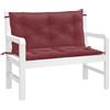 vidaXL Cuscini Panca Giardino 2pz Rosso Vino Mélange 100x50x7cm