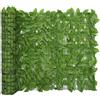 vidaXL Paravento da Balcone con Foglie Verdi 400x100 cm