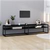 vidaXL Mobile Porta TV Nero 200x40x40,5 cm in Vetro Temperato