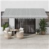 vidaXL Tenda da Sole Retrattile Manuale Antracite e Bianco 450x300 cm