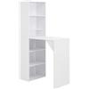 vidaXL Tavolo da Bar con Mobiletto Bianco 115x59x200 cm