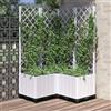 vidaXL Fioriera da Giardino con Graticcio Bianco 80x80x136 cm PP