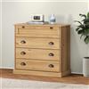 vidaXL Cassettiera VIGO 80x40x76 cm in Legno Massello di Pino